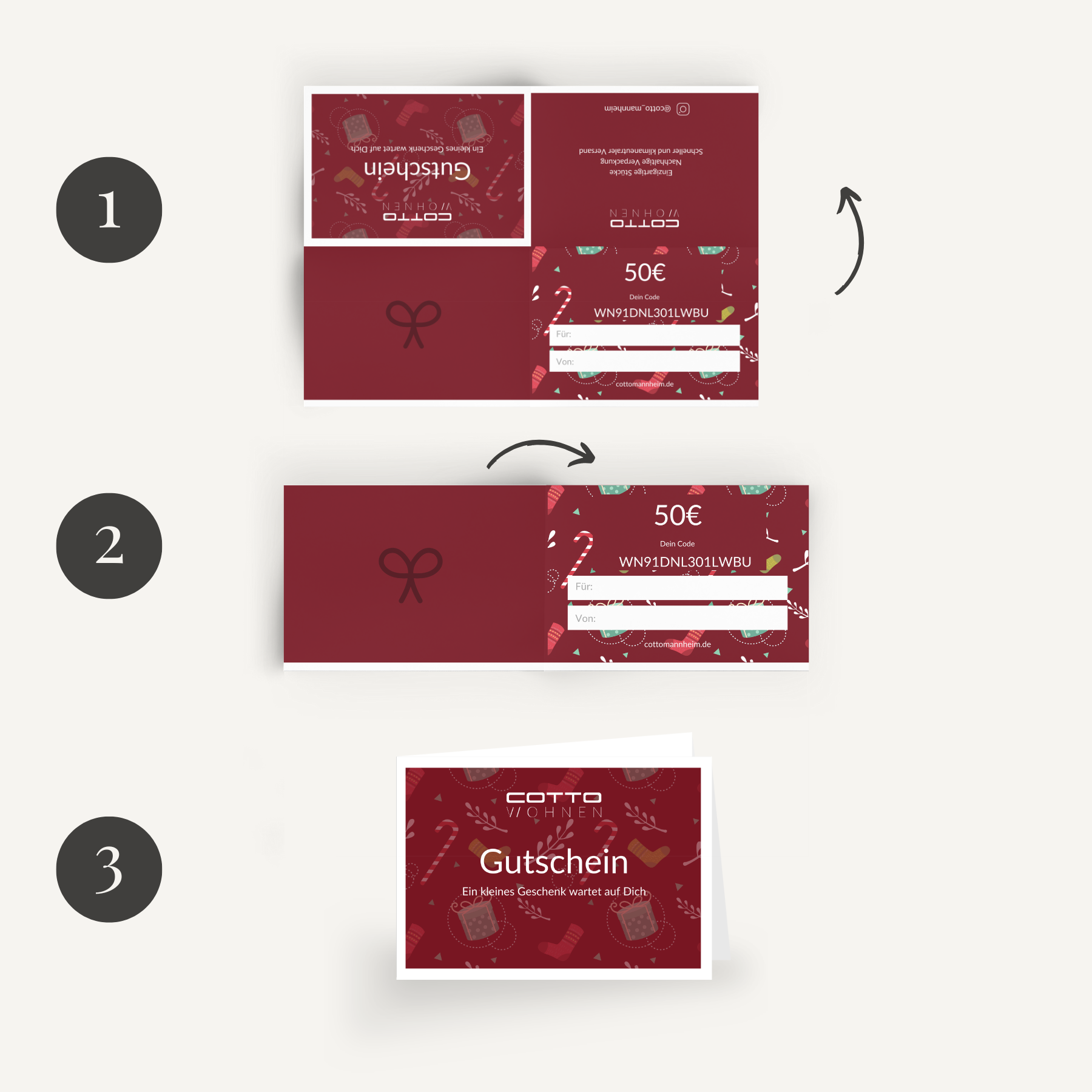 Gutschein zum Ausdrucken oder Versenden (Weihnachten)