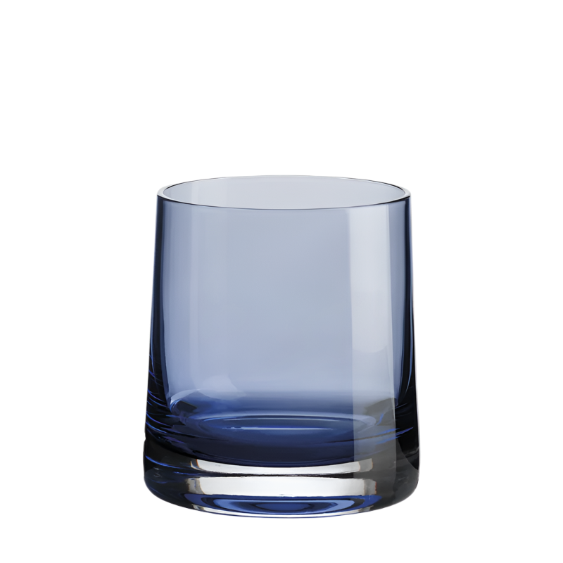 Trinkglas Lina, elegantes Design aus klarem Glas, perfekt für Wasser, Säfte oder Cocktails in der Farbe blau