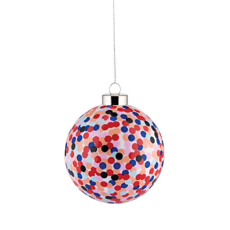 Alessi Weihnachtskugel aus mundgeblasenem Glas rötlich