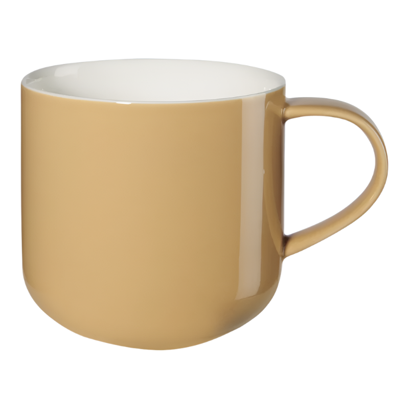 Henkelbecher Coppa aus Porzellan, ideal für Kaffee oder Tee, modernes Design in der Farbe Apricot