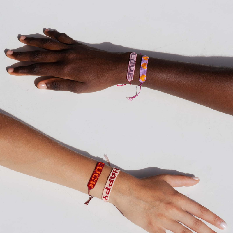 Armband Glasperlen - Happy