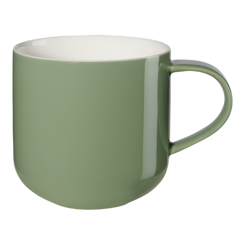 Henkelbecher Coppa aus Porzellan, ideal für Kaffee oder Tee, modernes Design in der Farbe Kaktus