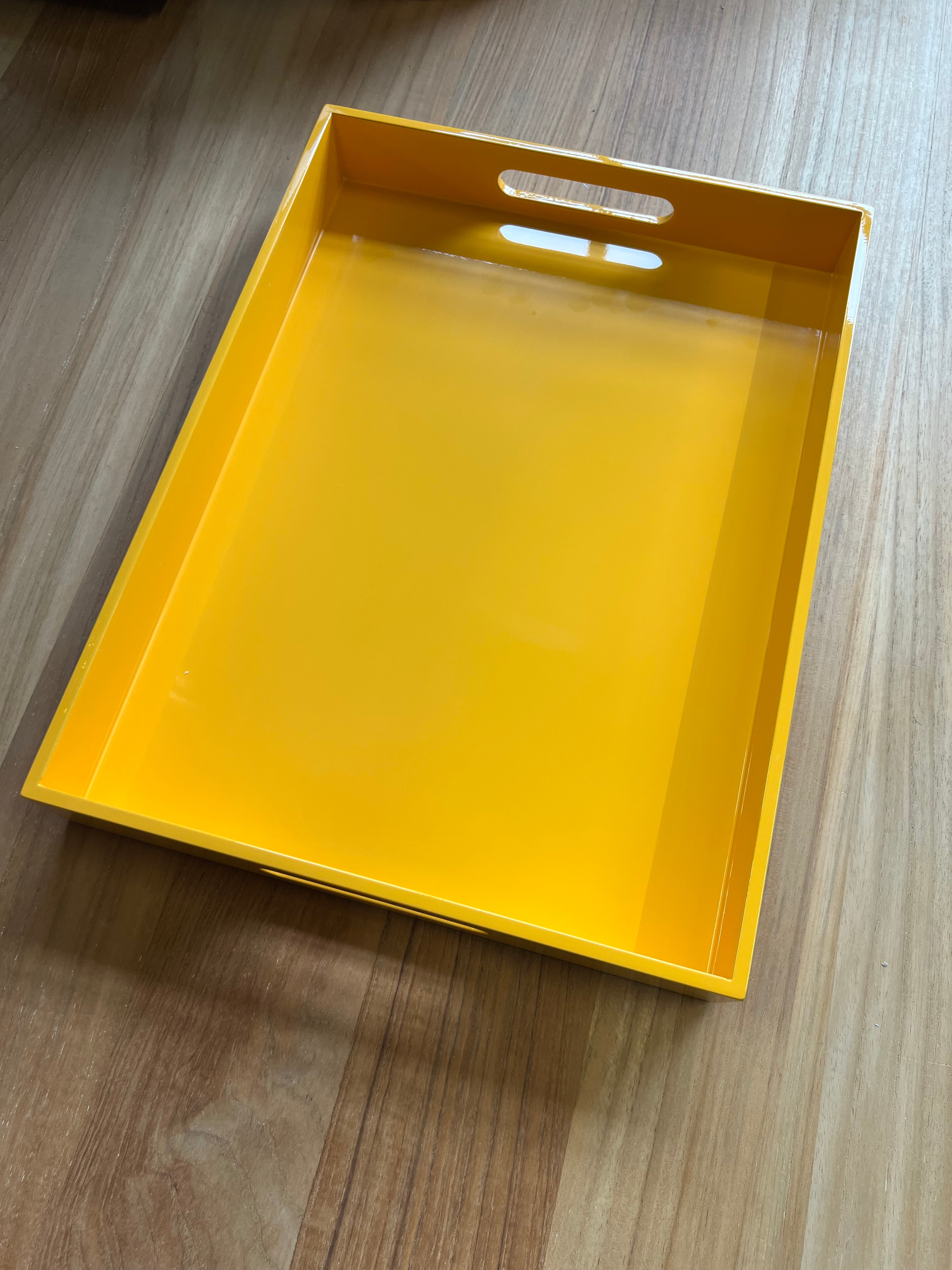Lacquer-Tablett 40x30cm - Gelb
