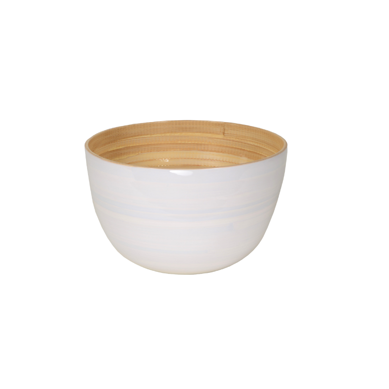 Bambus-Schüssel 22 × 14 cm - Weiß