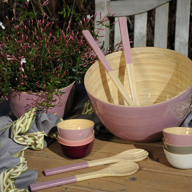 Bambus-Schüssel 22 × 14 cm - Rot