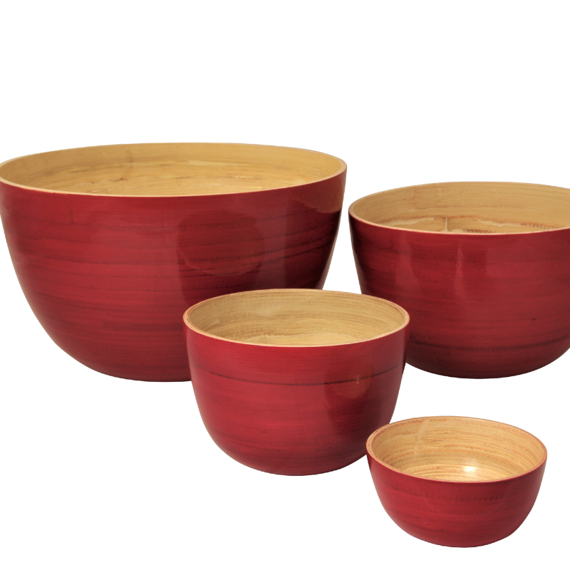 Bambus-Schüssel 26 × 16 cm - Rot