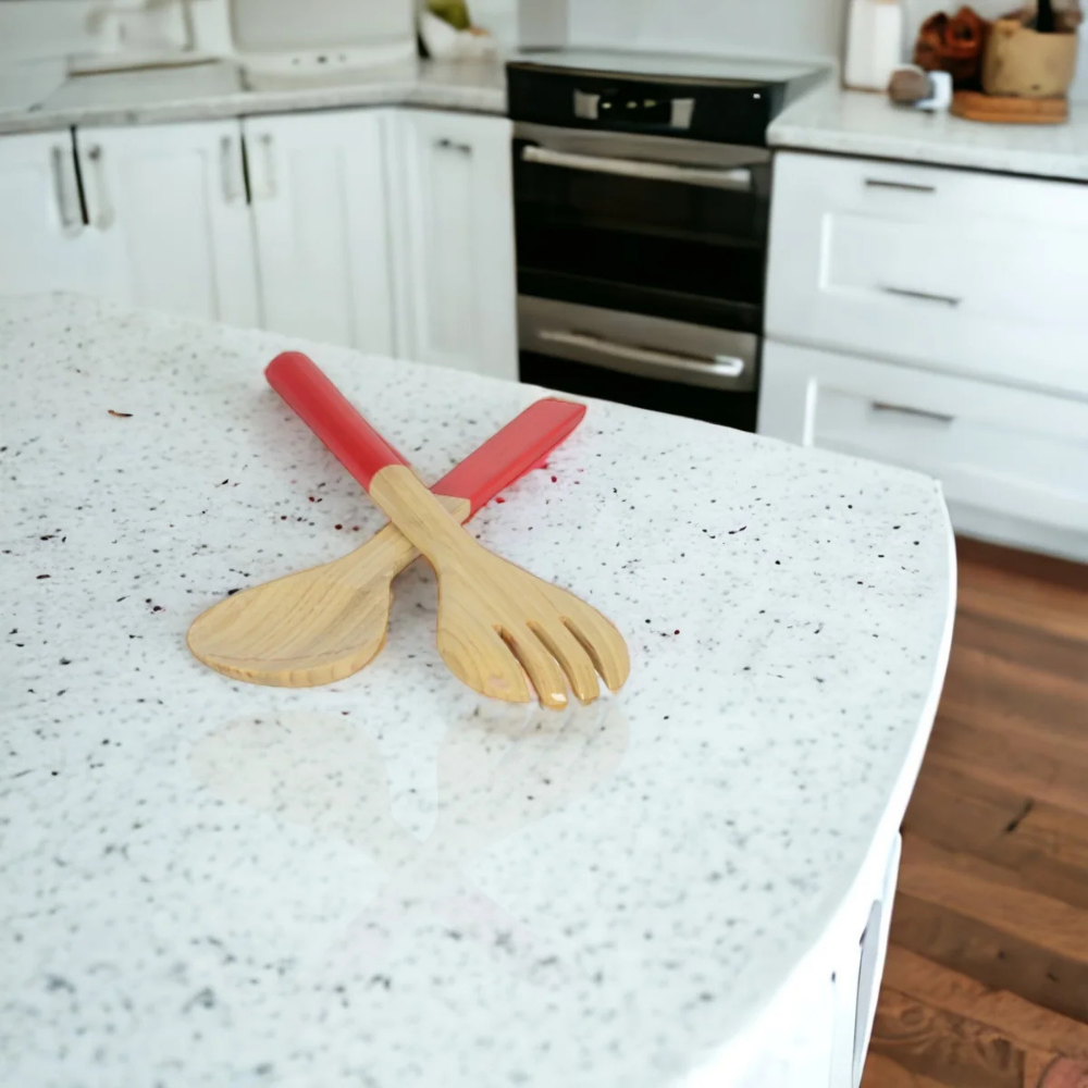 albert L. Bambus-Salatbesteck 27,5 cm – Anwendungsbild