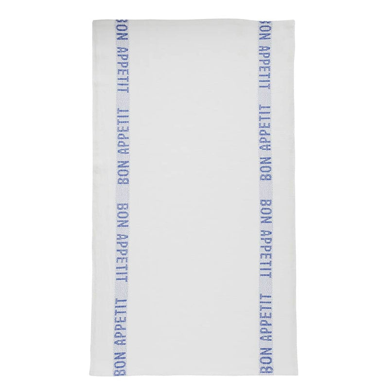 Geschirrtuch aus Leinen"Bon Appetit" - White Blue