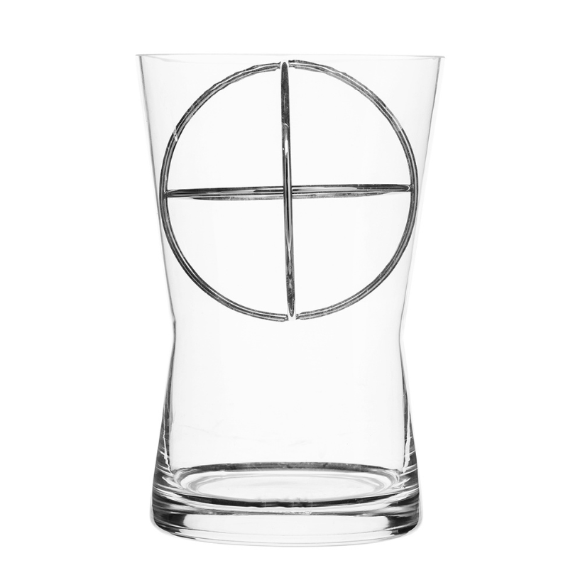 Vase mit Stahlkugel