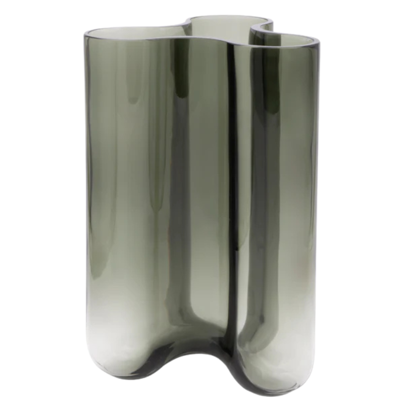 "CLOVER" Vase groß – Rauchgrün