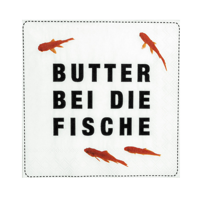 Cocktailserviette Butter bei die Fische