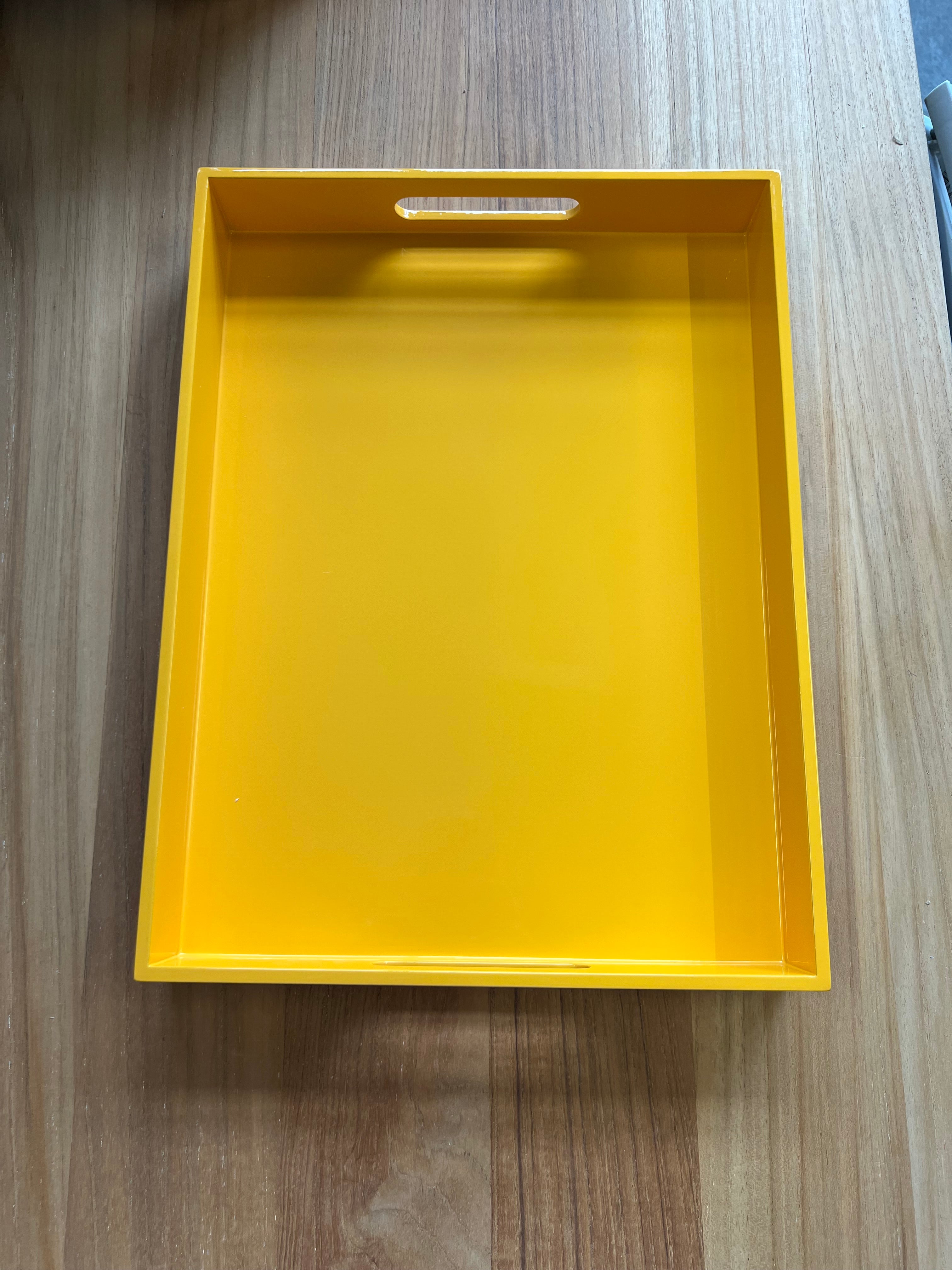 Lacquer-Tablett 40x30cm - Gelb