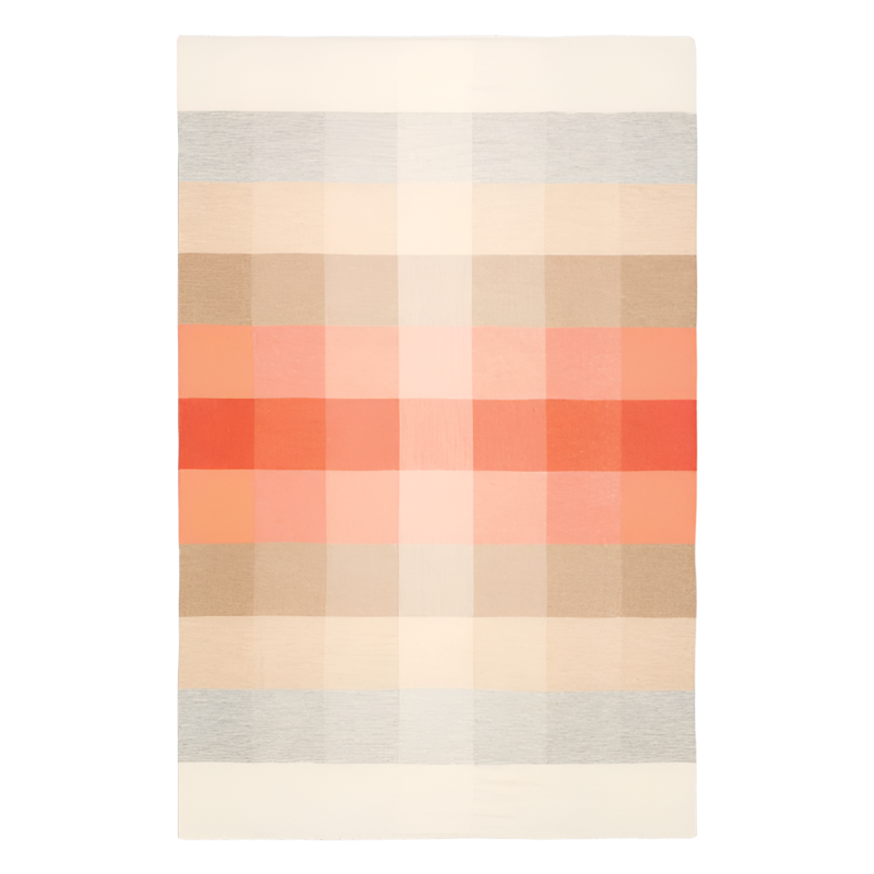 Wolldecke "Kreta" Creme, hellgrau, natural, orange