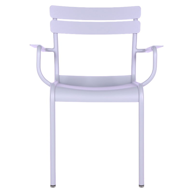 Fermob Luxembourg Gartenstuhl mit Armlehnen in Marshmallow Farbe – stapelbarer Outdoor-Stuhl aus Aluminium, wetterfest und stilvoll für Terrasse, Balkon oder Garten