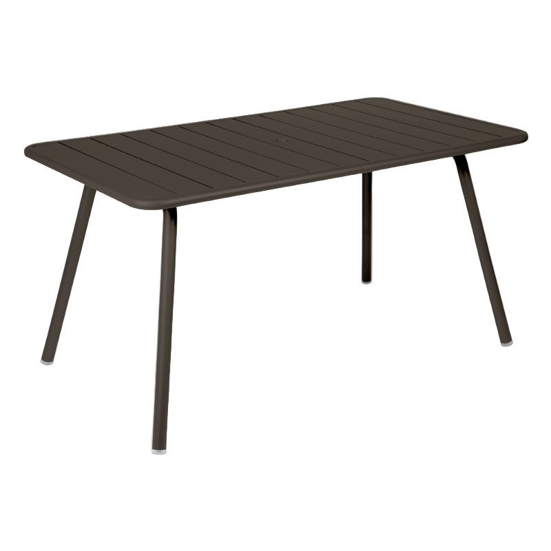 Fermob Luxembourg rechteckiger Gartentisch in Marshmallow Tonka – moderner Outdoor-Tisch aus Aluminium für 6 Personen, UV- und wetterbeständig, perfekt für Garten und Terrasse