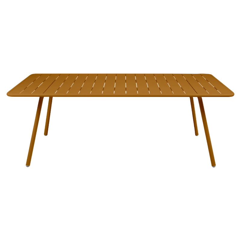 Fermob Luxembourg großer Gartentisch in Lebkuchen Farbe – eleganter Esstisch aus Aluminium für bis zu 8 Personen, wetterfest und ideal für moderne Outdoor-Bereiche