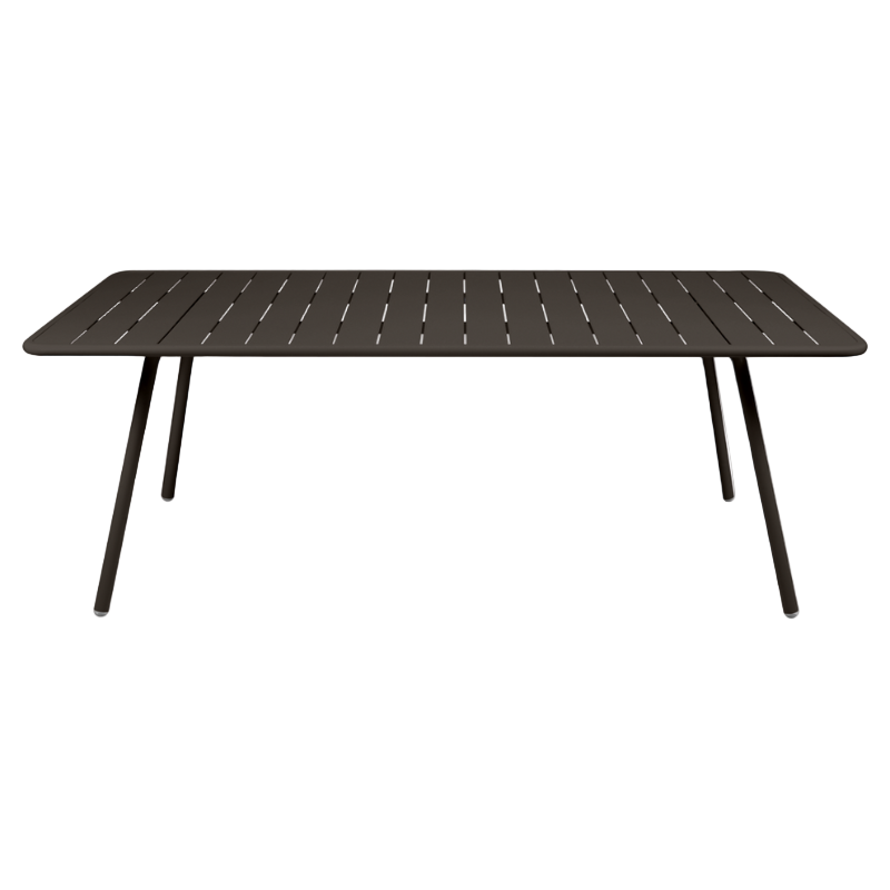 Fermob Luxembourg großer Gartentisch in Tonka Farbe – eleganter Esstisch aus Aluminium für bis zu 8 Personen, wetterfest und ideal für moderne Outdoor-Bereiche