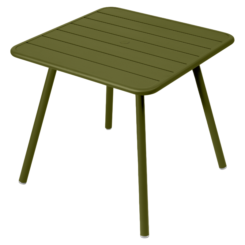 Fermob Luxembourg quadratischer Gartentisch in dunkelgrün – moderner Outdoor-Tisch aus Aluminium, wetterfest und ideal für Balkon, Terrasse oder Garten