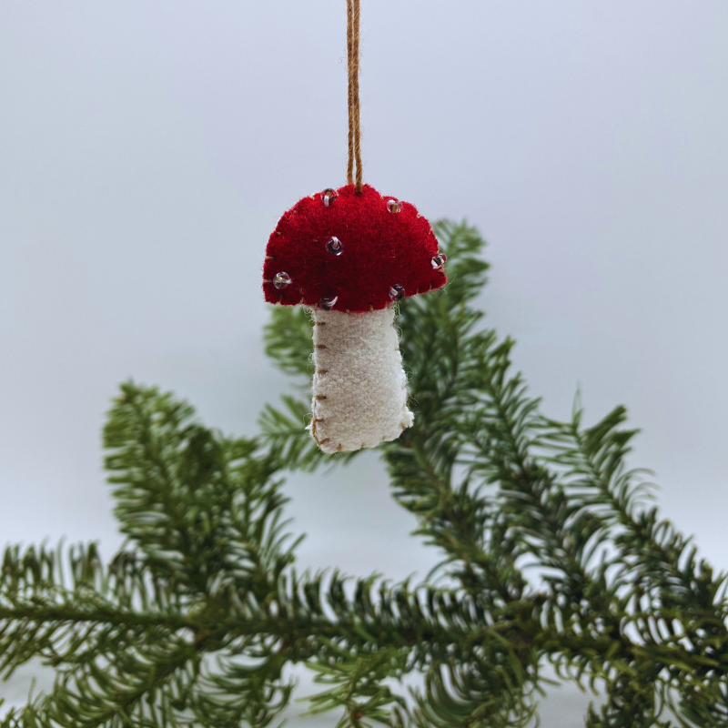 Filz Weihnachtsanhänger Pilz mini dick