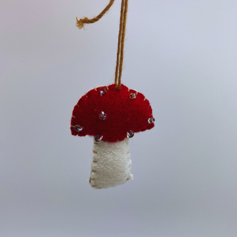 Filz Weihnachtsanhänger Pilz mini dick