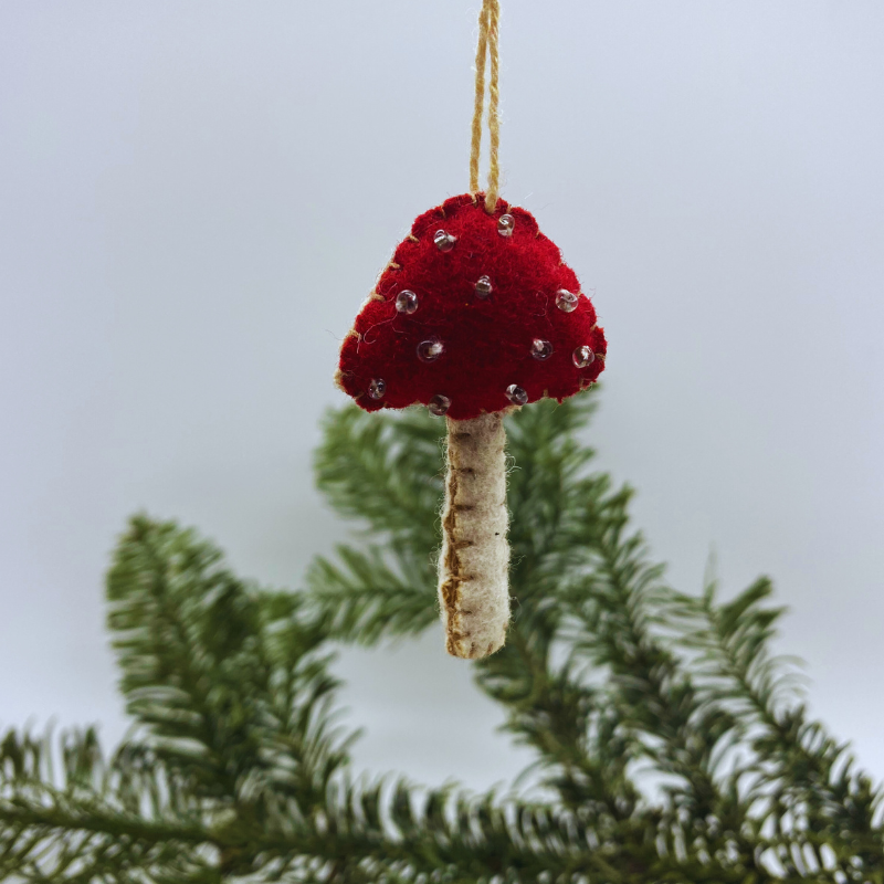 Filz Weihnachtsanhänger Pilz mini dünn