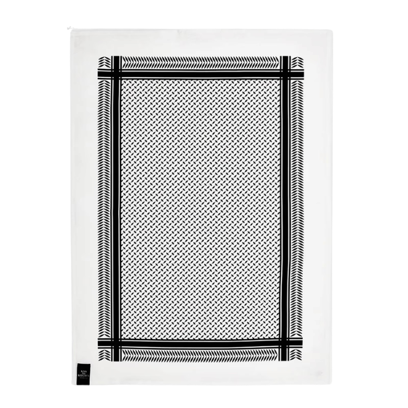Geschirrtuch Halbleinen - White Black