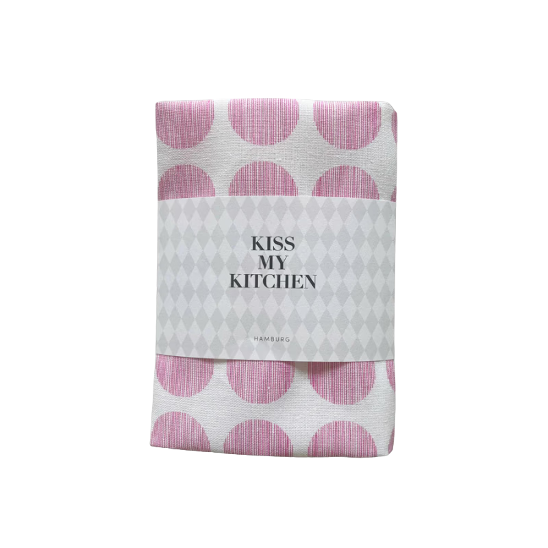 Geschirrtuch Halbleinen - Pink Dots