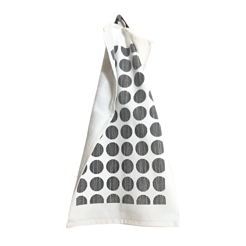 Soft Cotton Handtuch - Dots white black