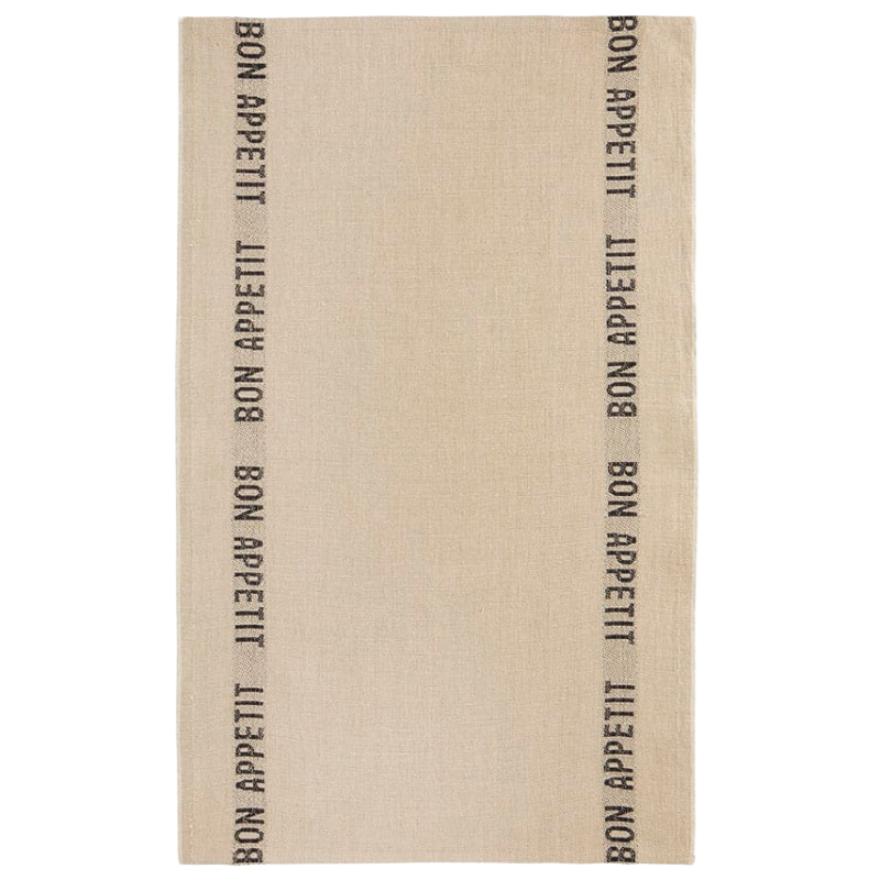 Geschirrtuch aus Leinen"Bon Appetit" - Linen Black
