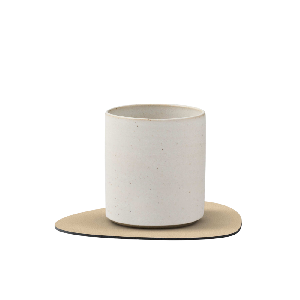 Glasuntersetzer "Curve" aus recyceltem Leder