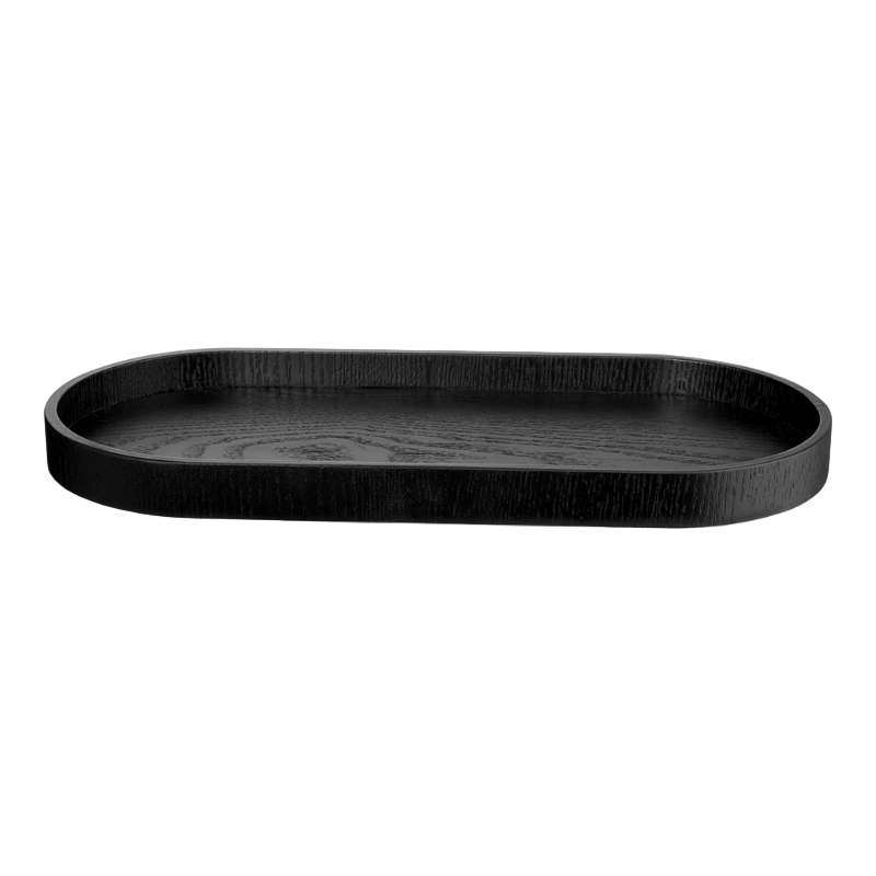 Holztablett oval in der Farbe schwarz von ASA Selection
