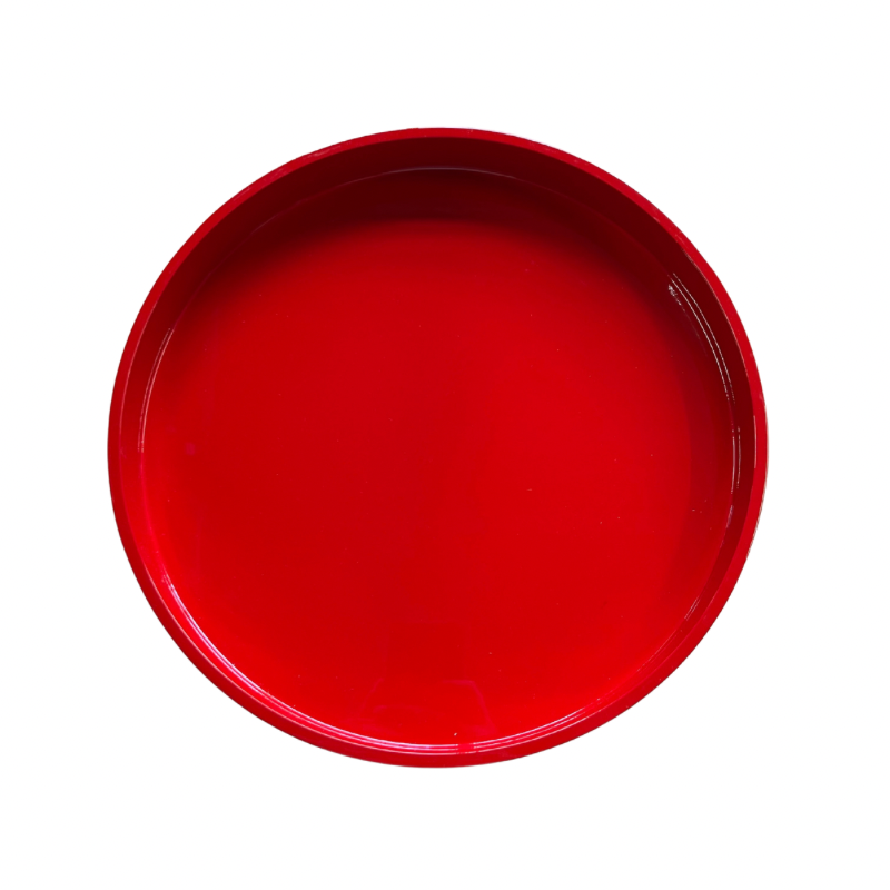 Lacquer-Tablett Ø 30 cm - Rot