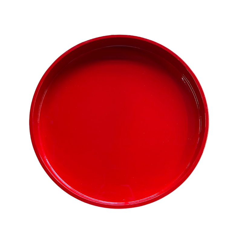 Lacquer-Tablett Ø 30 cm - Rot