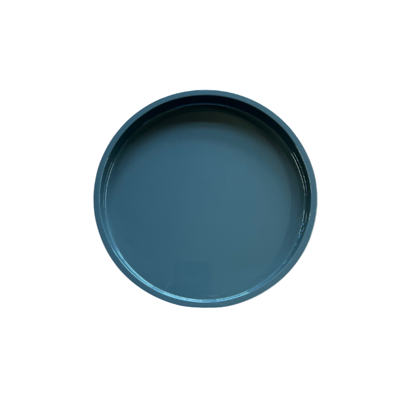 Lacquer-Tablett Ø 20 cm - Grüngrau
