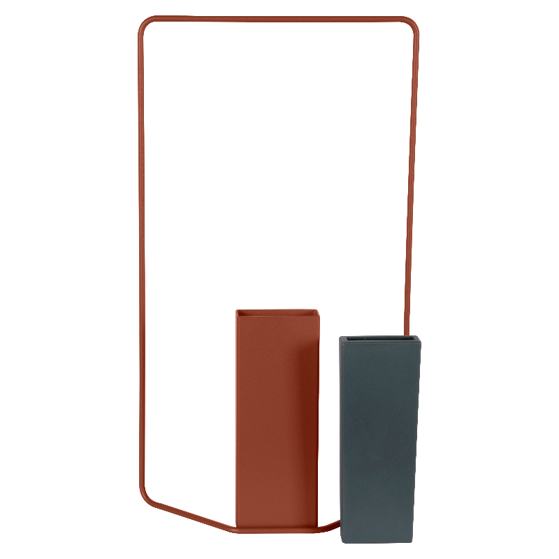 Rechteckige Vase "Itac" - Schwarzkirsche