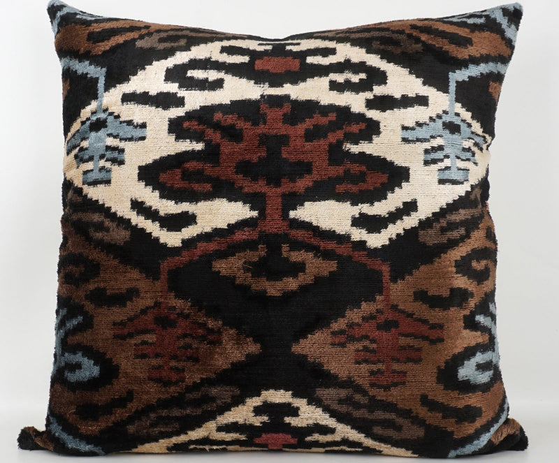 Kissenhülle "Silk/Velvet" 50x50 cm Braun - Beere