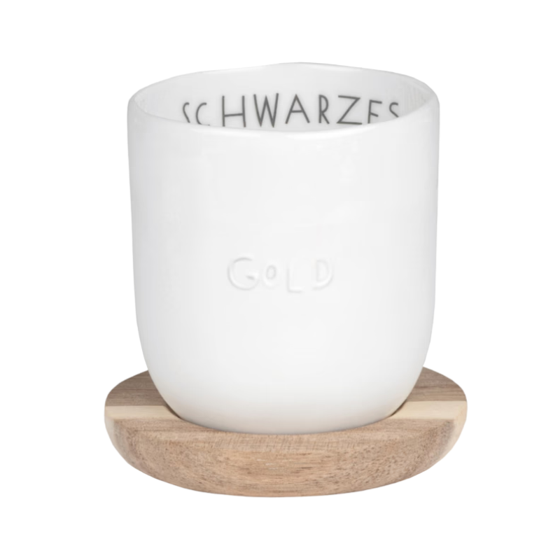 Kleiner Becher aus Porzellan - "Schwarzes Gold"