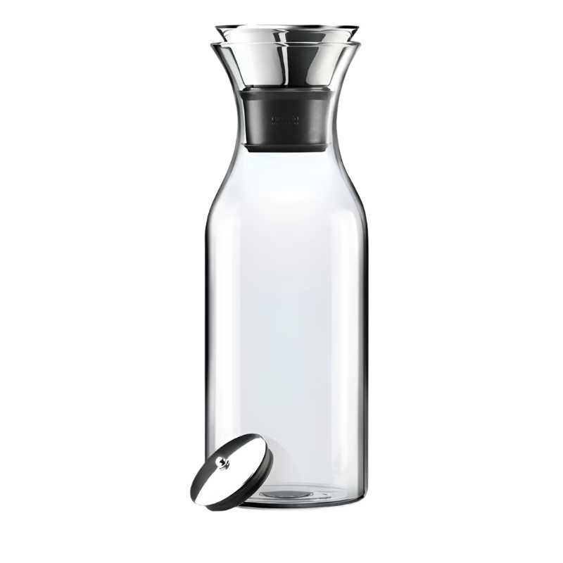 eva trio Kühlschrankkaraffe 1 Liter aus Borosilikatglas mit tropffreiem Gießer
