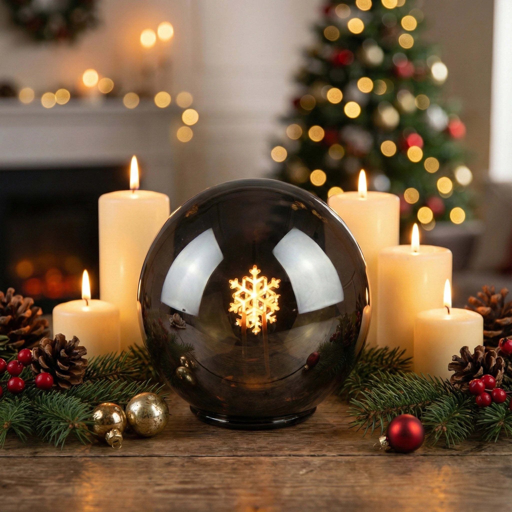 Akku Schneekugel "Snowflake"