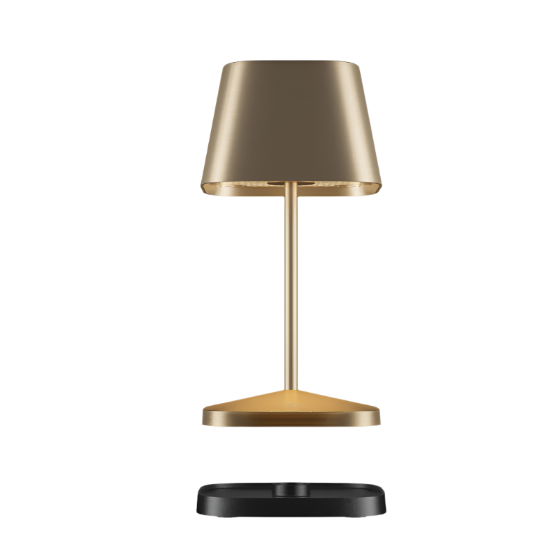 LED Tischlampe "Neapel RC" - Gold gebürstet