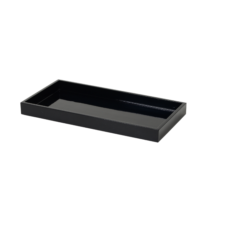Lacquer-Tablett 30x15cm - Schwarz