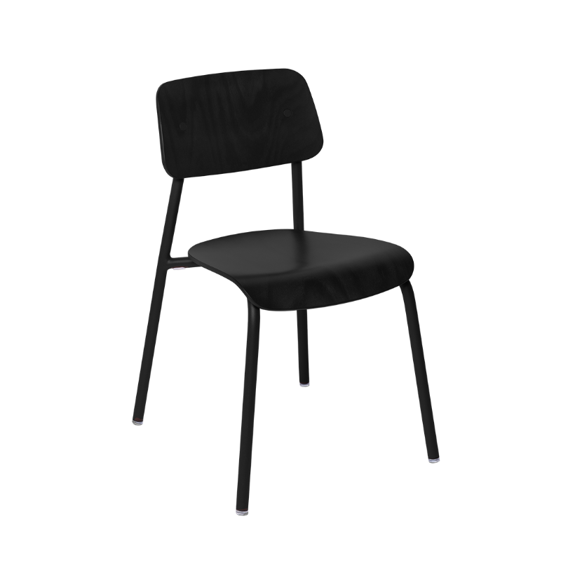 Lasierter Holzstuhl "Studie" - Lakritze