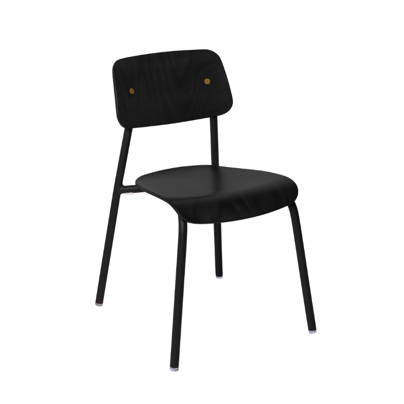 Lasierter Holzstuhl "Studie" - Lakritze/Lebkuchen