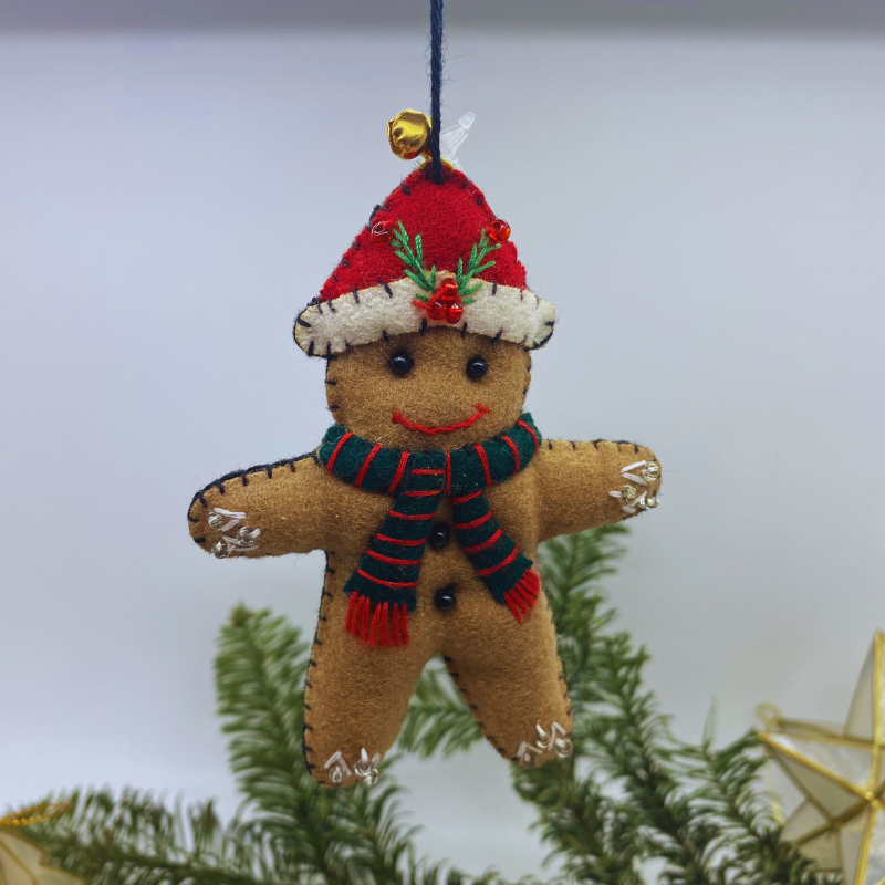 Lebkuchenjunge mit Weihnachtsmütze