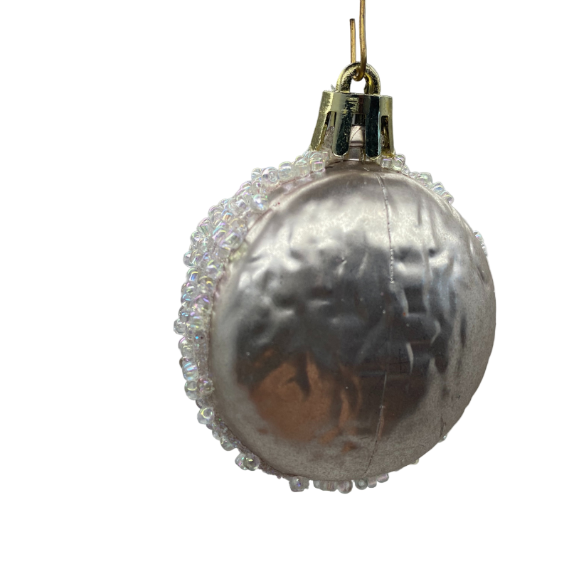Weihnachtsbaumanhänger Macaron silber