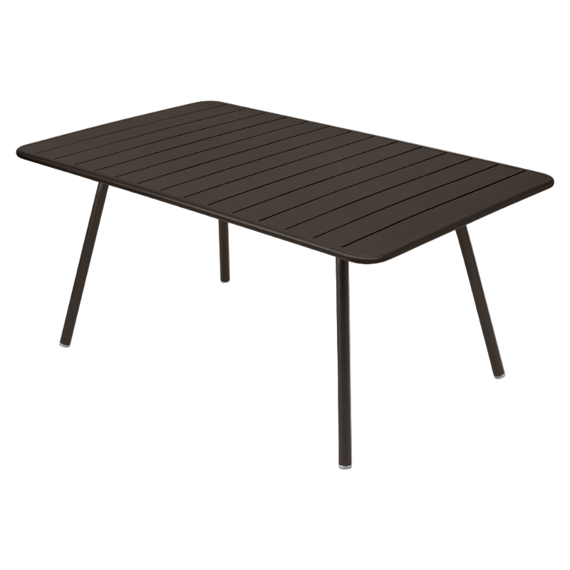 Fermob Luxembourg Esstisch rechteckig in Tonka Farbe – eleganter Gartentisch aus Aluminium für 6 Personen, UV-beständig und wetterfest für Terrasse oder Balkon