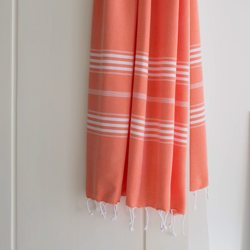 Hammamtuch 210x100cm aus Baumwolle - Mandarine