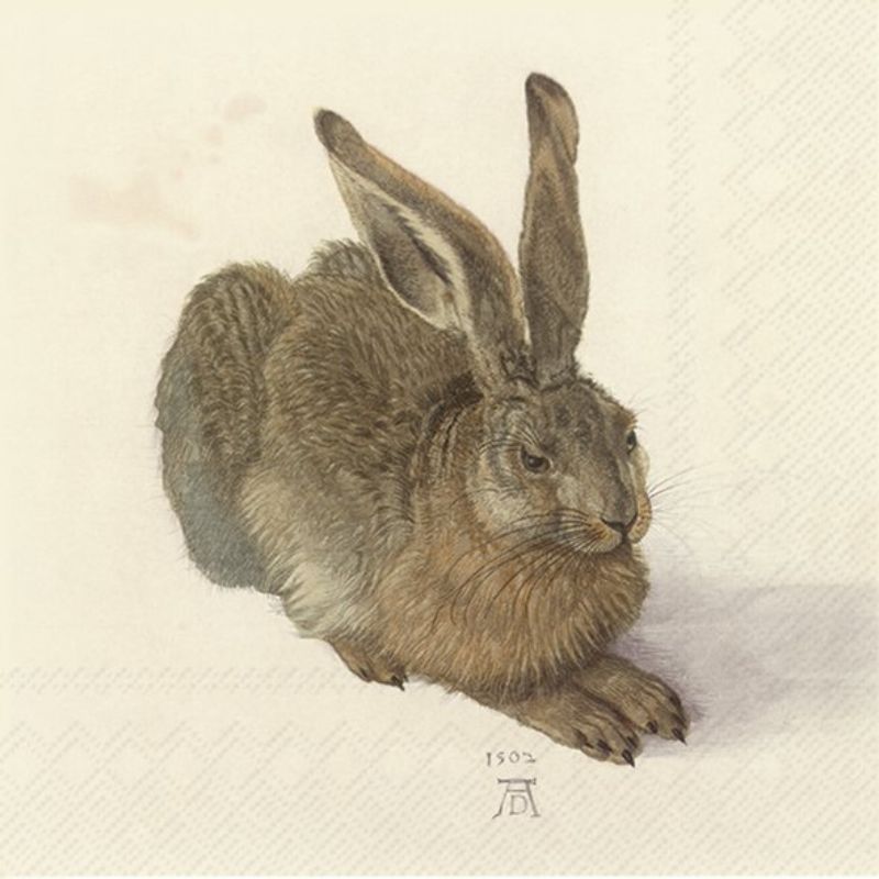 Papier Lunch-Serviette „DÜRER HASE“ - cream