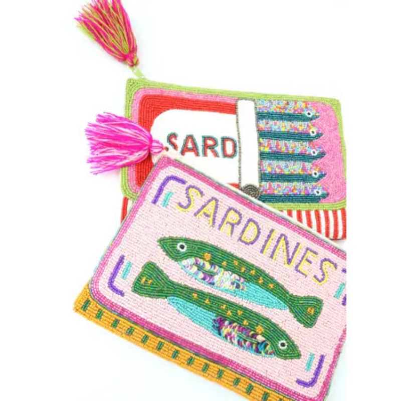 Perlen Clutch "Sardine Sisters"