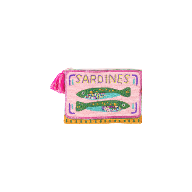 Perlen Clutch "Sardine Sisters"